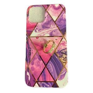 iPhone 12 Pro Max Marbleized Phone Case With Ring Hold Attached